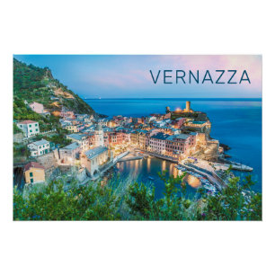 Vernazza Cinque Terre La Spezia Italië Panorama Perfect Poster