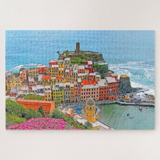 VERNAZZA - Cinque Terre - panorama - Ligurië - Legpuzzel (Horizontaal)