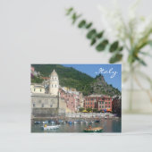 vernazza italiaanse boten briefkaart (Staand voorkant)