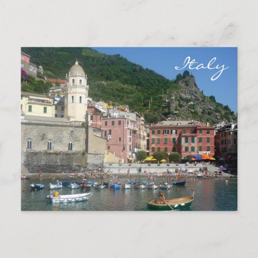 vernazza italiaanse boten briefkaart (Voorkant)