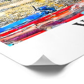 Vernazza Italië Travel Waterverf Sketch Hand getek Poster (Hoek)