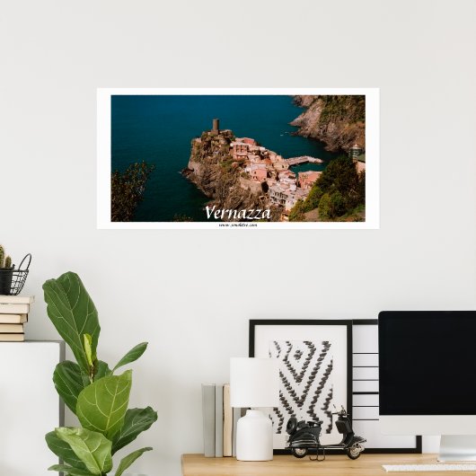 Vernazza Panoramisch Uitzicht Poster (Thuiskantoor)