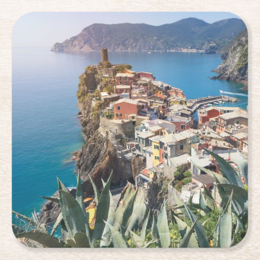 Vernazza, stad Cinque Terre Kartonnen Onderzetters (Voorkant)