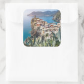 Vernazza, stad Cinque Terre Vierkante Sticker (Tas)