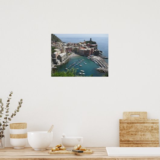 Vernazza van bovenaf poster (Keuken)