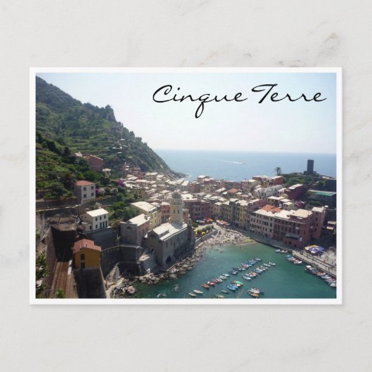 Vernazza vanuit de lucht briefkaart (Voorkant)