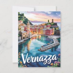 Vernazza-waterverf Briefkaart