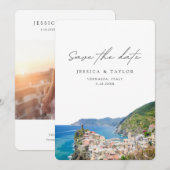 Vernazza Wedding Cinque Terre Save the Date Kaart (Voorkant / Achterkant)
