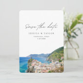 Vernazza Wedding Cinque Terre Save the Date Kaart (Staand voorkant)