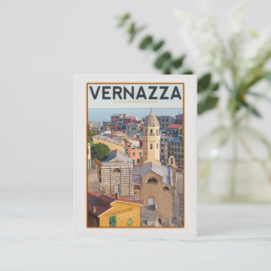 Vernazza (wit) briefkaart (Staand voorkant)
