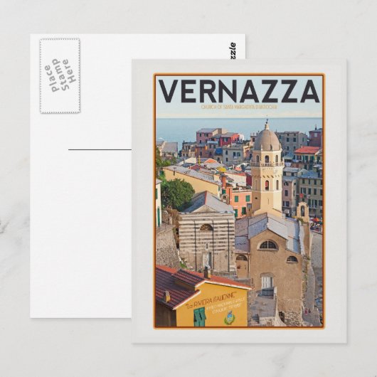 Vernazza (wit) briefkaart (Voorkant / Achterkant)