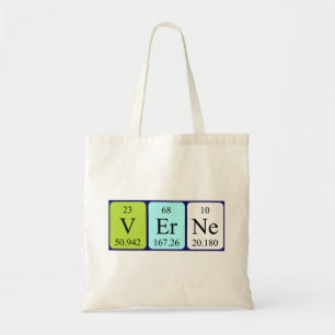 Verne periodieke lijstnaam canvas tas