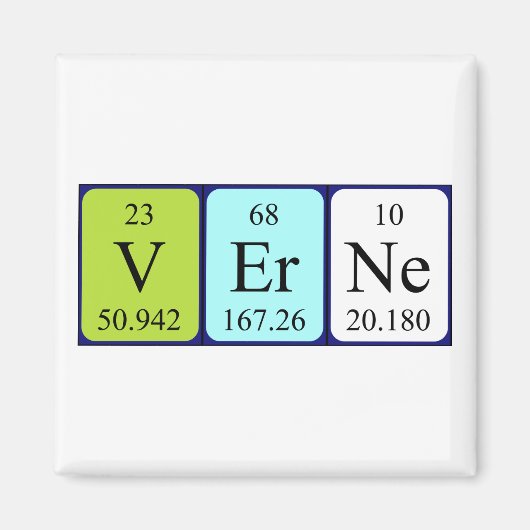 Verne periodieke tabel naam magneet (Voorkant)