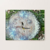 Vernederbare dandelion klokfoto puzzel puzzel. legpuzzel (Horizontaal)