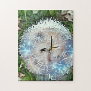 Vernederbare dandelion klokfoto puzzel puzzel. legpuzzel