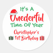 Vernederend jaar 1e verjaardag ronde sticker (Voorkant)