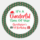 Vernederend jaar 1e verjaardag ronde sticker (Voorkant)