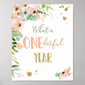 Vernederend jaar Miss Onederful Girl Birthday Sign Poster (Voorkant)