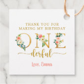 Vernederful Girl First Birthday Dank je Bedankjes Labels (Achterkant)