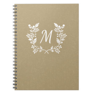 Verneesbeige Witte Floral Wreator Notitieboek