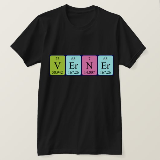 Verner periodiek shirt van de lijstnaam (Design voorkant)