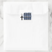 Vernetztes Rechenzentrum mit verwirrter IT-Technik Vierkante Sticker (Tas)