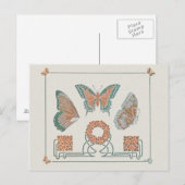 Verneuil Art Nouveau Butterflies Briefkaarten (Voorkant / Achterkant)