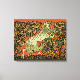 Verneuil Art Nouveau Paard: Vintage Equestrian Canvas Afdruk