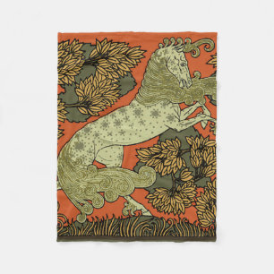 Verneuil Art Nouveau Paard: Vintage Equestrian Fleece Deken
