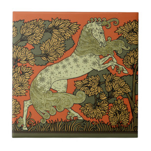 Verneuil Art Nouveau Paard: Vintage Equestrian Tegeltje