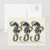 Verneuil Art Nouveau Seahorse Briefkaarten (Voorkant / Achterkant)