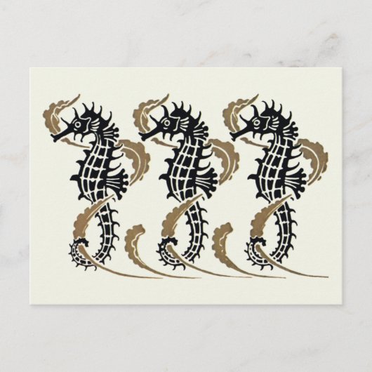 Verneuil Art Nouveau Seahorse Briefkaarten (Voorkant)