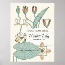 Verneuil Water lily Decorative Art Nouveau bloemen Poster