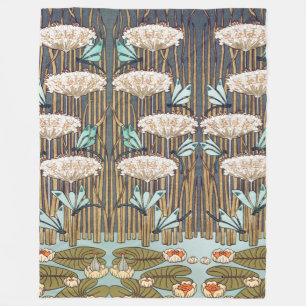 Verneuil Waterlelie Libelle Art Nouveau: Antiek Fleece Deken