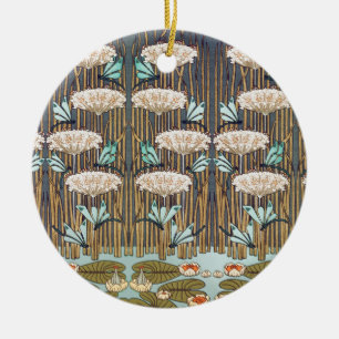 Verneuil Waterlelie Libelle Art Nouveau: Antiek Keramisch Ornament