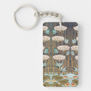 Verneuil Waterlelie Libelle Art Nouveau: Antiek Sleutelhanger