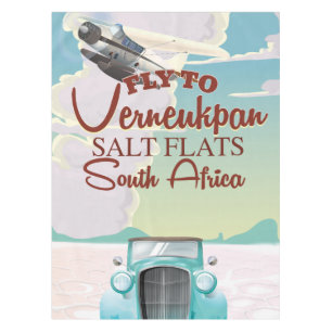 Verneukpan Salt Flats South Africa reisposter Tafelkleed