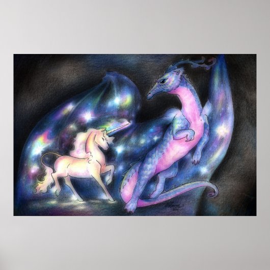 Verneveling: grote afdrukken in Unicorn en Dragon Poster (Voorkant)