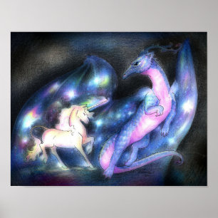 Verneveling: Unicorn en Dragon Poster
