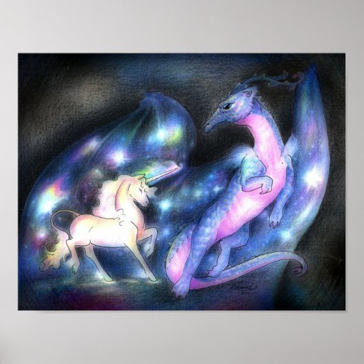 Verneveling: Unicorn en Dragon Poster (Voorkant)