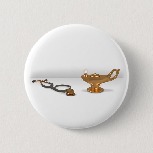 Vernevellamp en stethoscoop ronde button 5,7 cm (Voorkant)