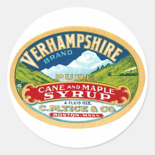 Vernhampshire Cane en Maple Syrup Label (Voorkant)