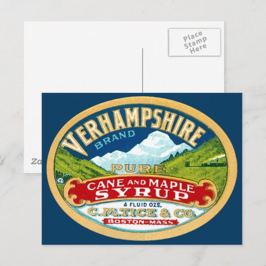  Vernhampshire Cane en Maple Syrup Label Briefkaart (Voorkant / Achterkant)