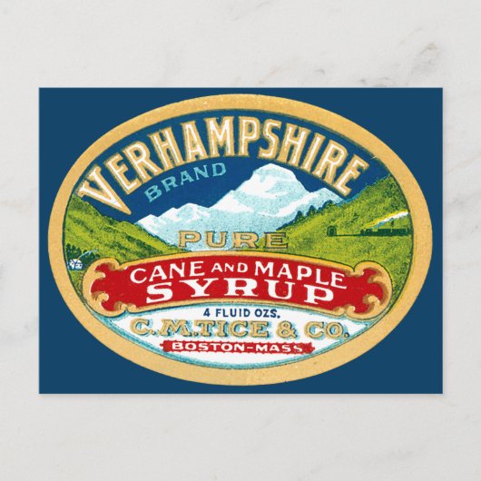 Vernhampshire Cane en Maple Syrup Label Briefkaart (Voorkant)