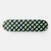 Vernield marmer abstracte moderne kunst wit groen persoonlijk skateboard (Horizontaal)