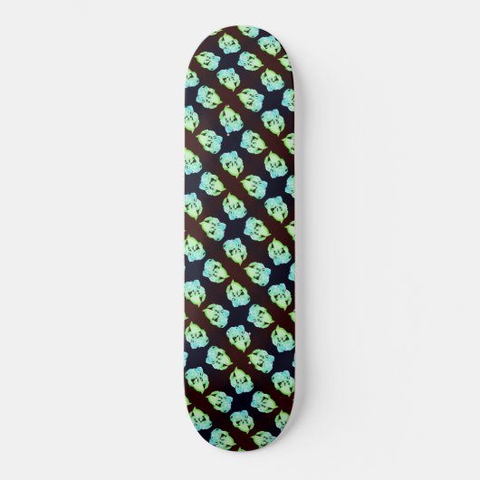 Vernield marmer abstracte moderne kunst wit groen persoonlijk skateboard (Voorkant)