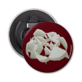 Vernield marmer abstracte moderne kunst witte prui button flesopener (Voorkant)