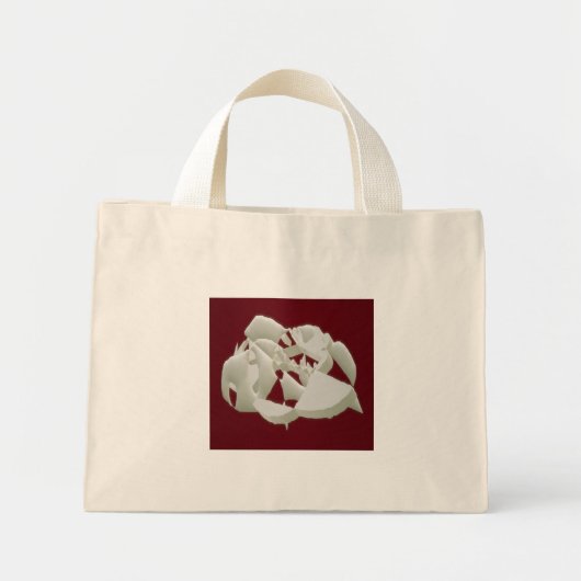 Vernield marmer abstracte moderne kunst witte prui mini tote bag (Voorkant)