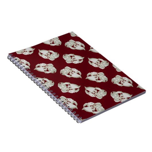 Vernield marmer abstracte moderne kunst witte prui notitieboek (Rechterzijde)