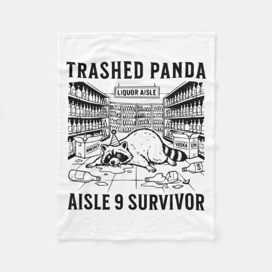 Vernielde Panda Drank Grappige kater Dolle Dronken Fleece Deken (Voorkant)